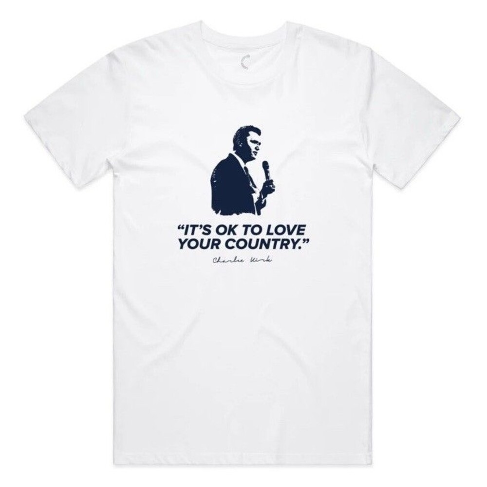 Turning Point Tshirt Charlie Kirk Ok To Love Your Country Sz L America
